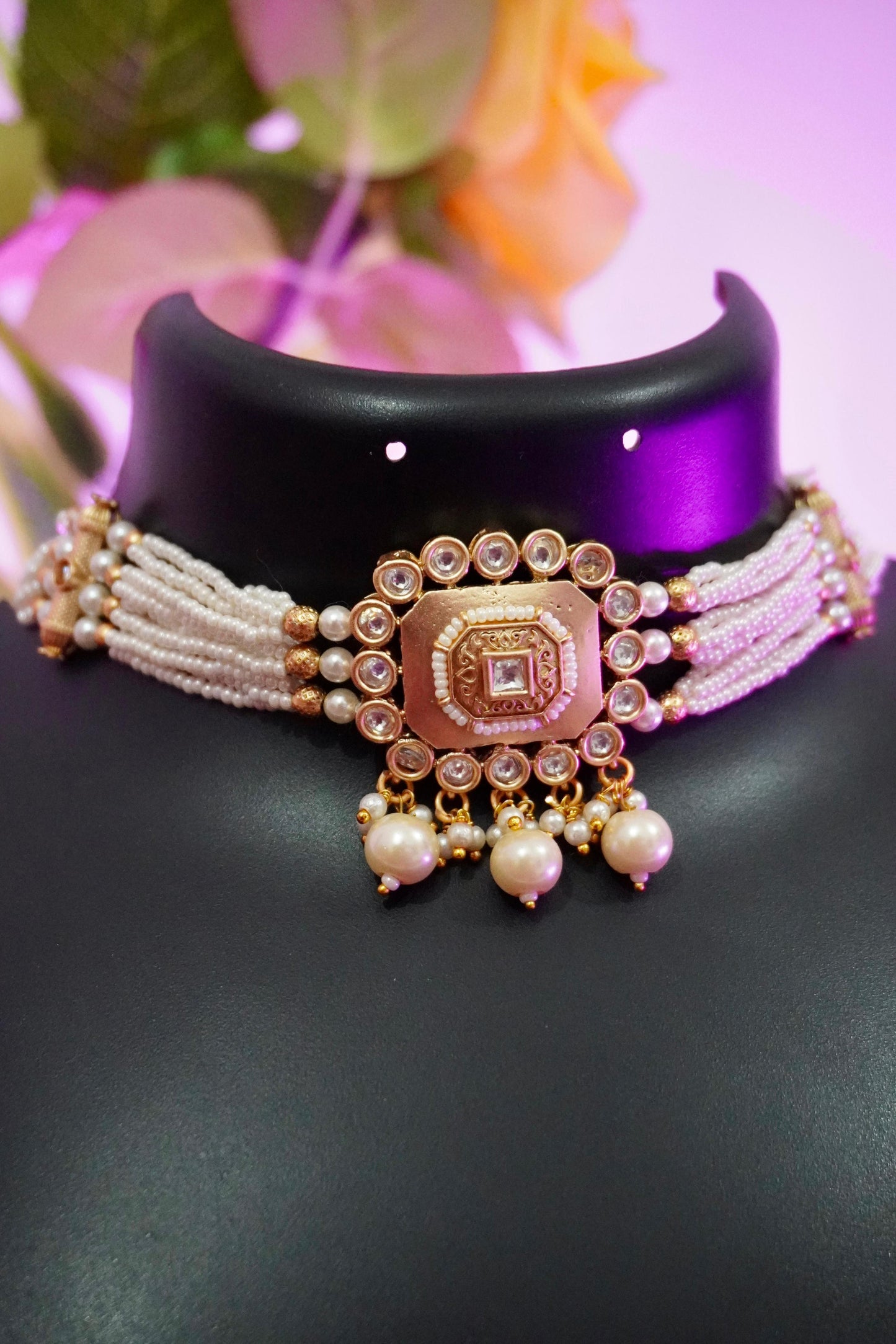 Antique Kundan Choker Necklace AGK011