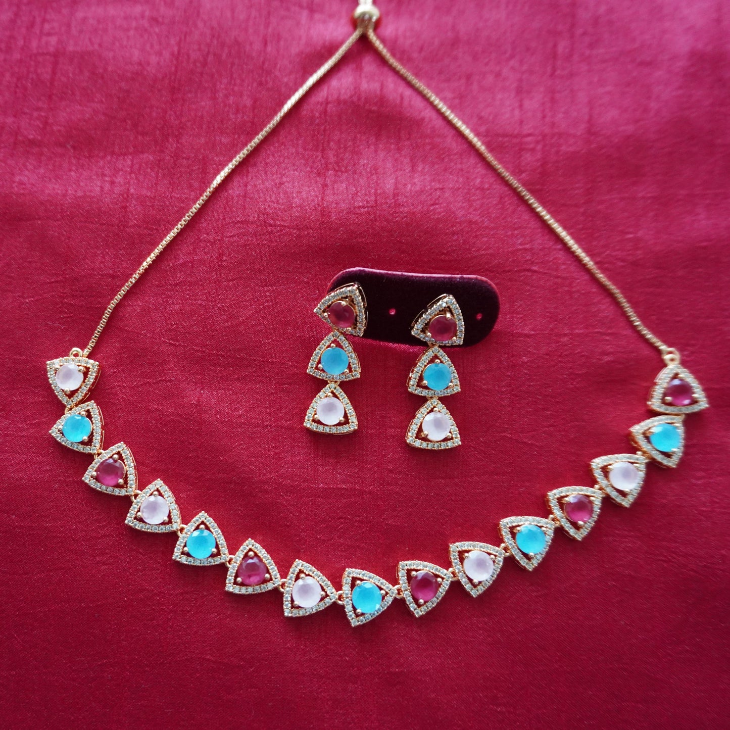 Gold Plated Ad Diamond Choker Necklace Ad005