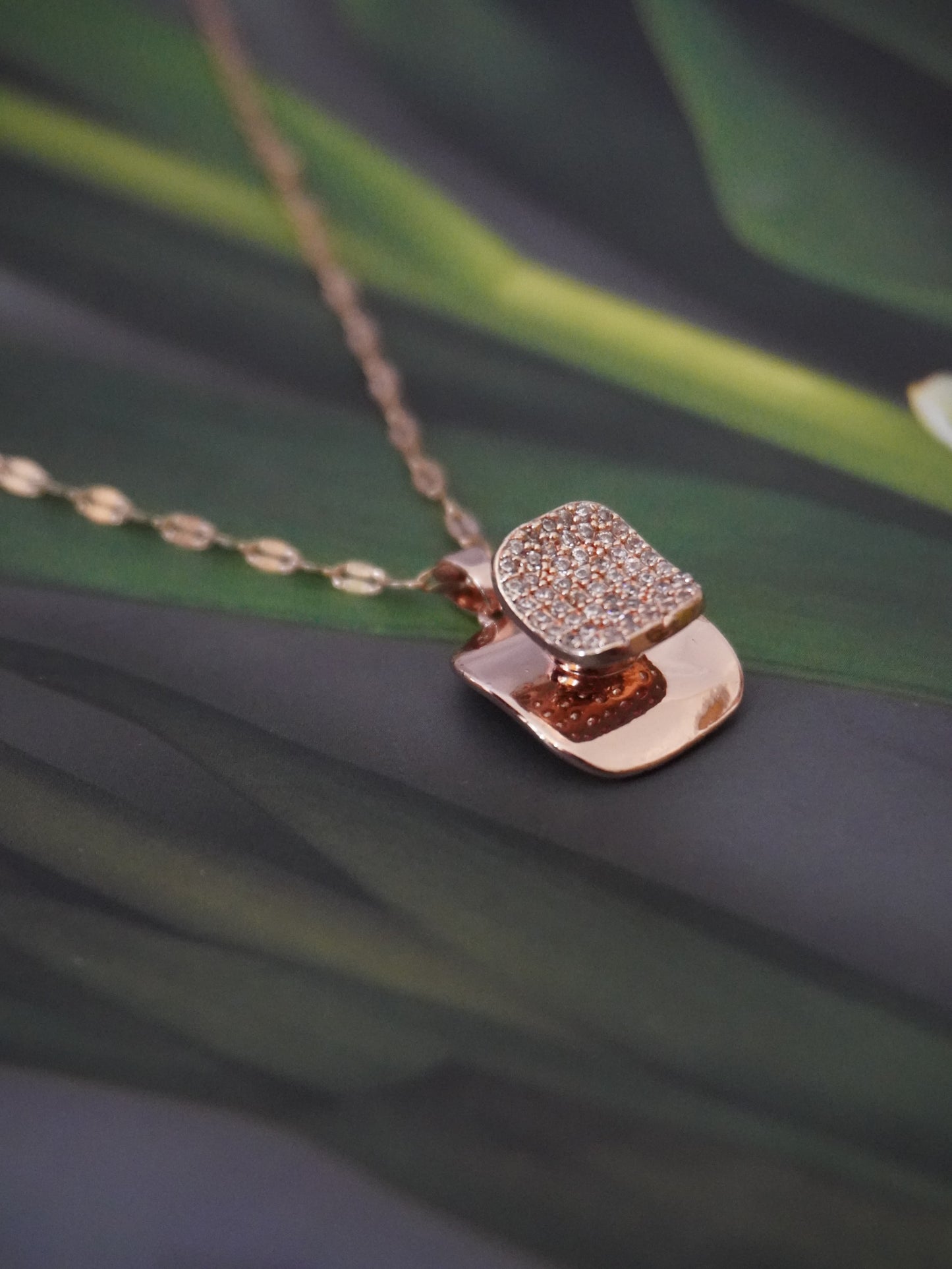 Annie Rose Gold Square Pendant