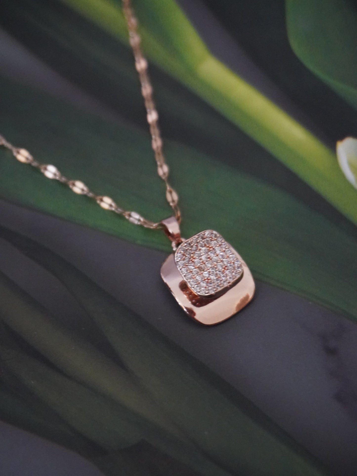 Annie Rose Gold Square Pendant