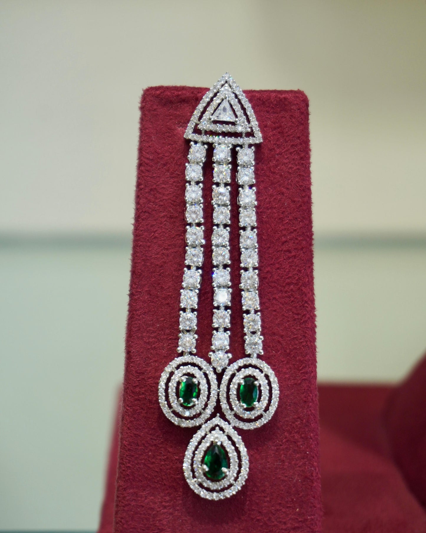 Anaya's Green Layered AD Necklace and Earrings