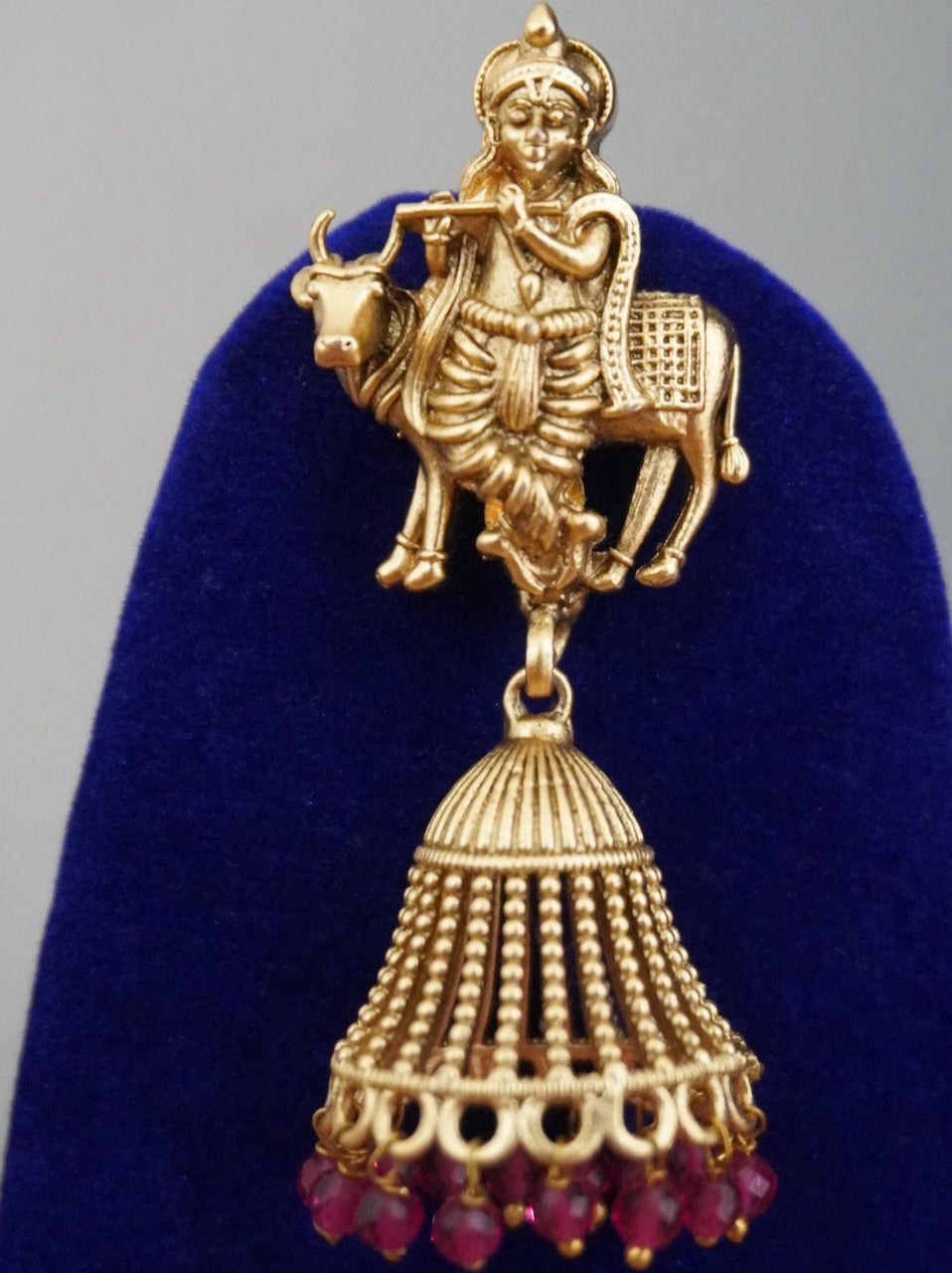 KRISHNA Antique Gold Temple Ball Jewellery Set