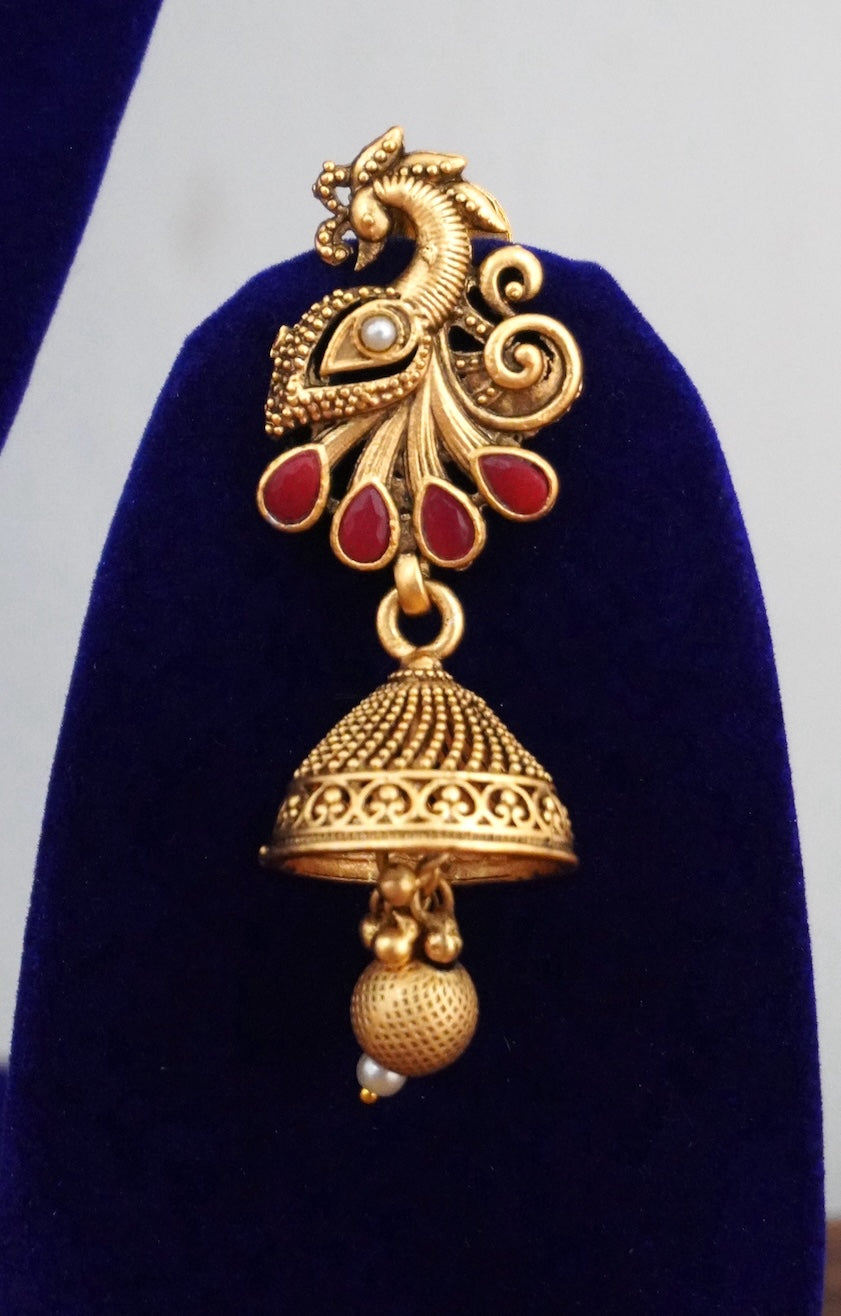 PEACOCK Antique Kundan Choker Necklace Set