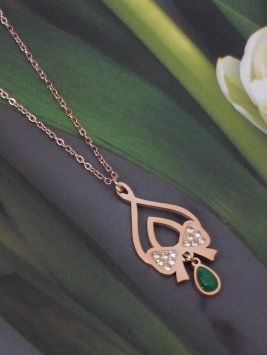 Dolly Rose Gold Bow Style Pendant