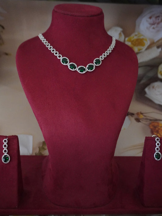 Madhubala green ad necklace