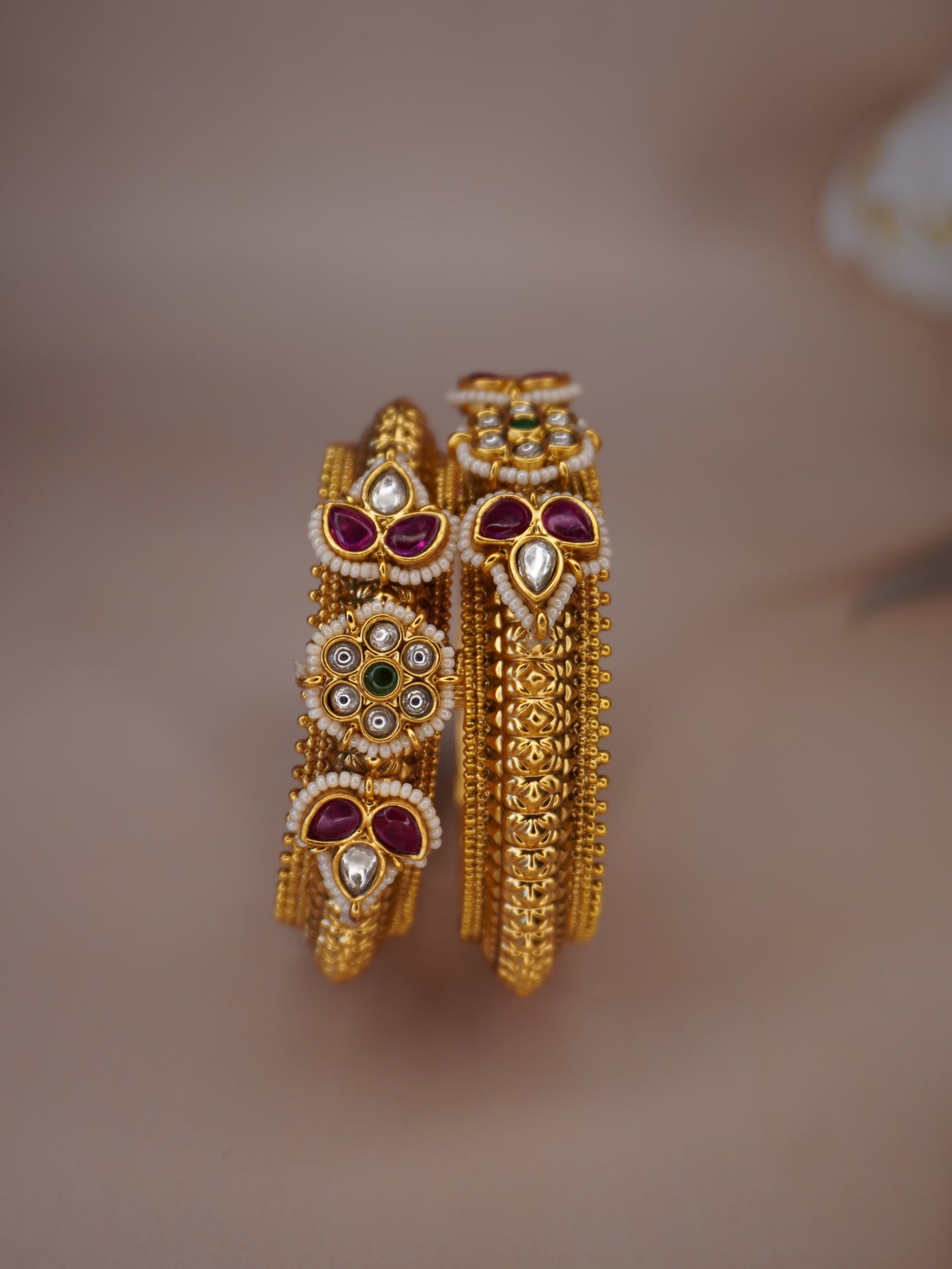 Traditional Jadau Openable Kada Bangles