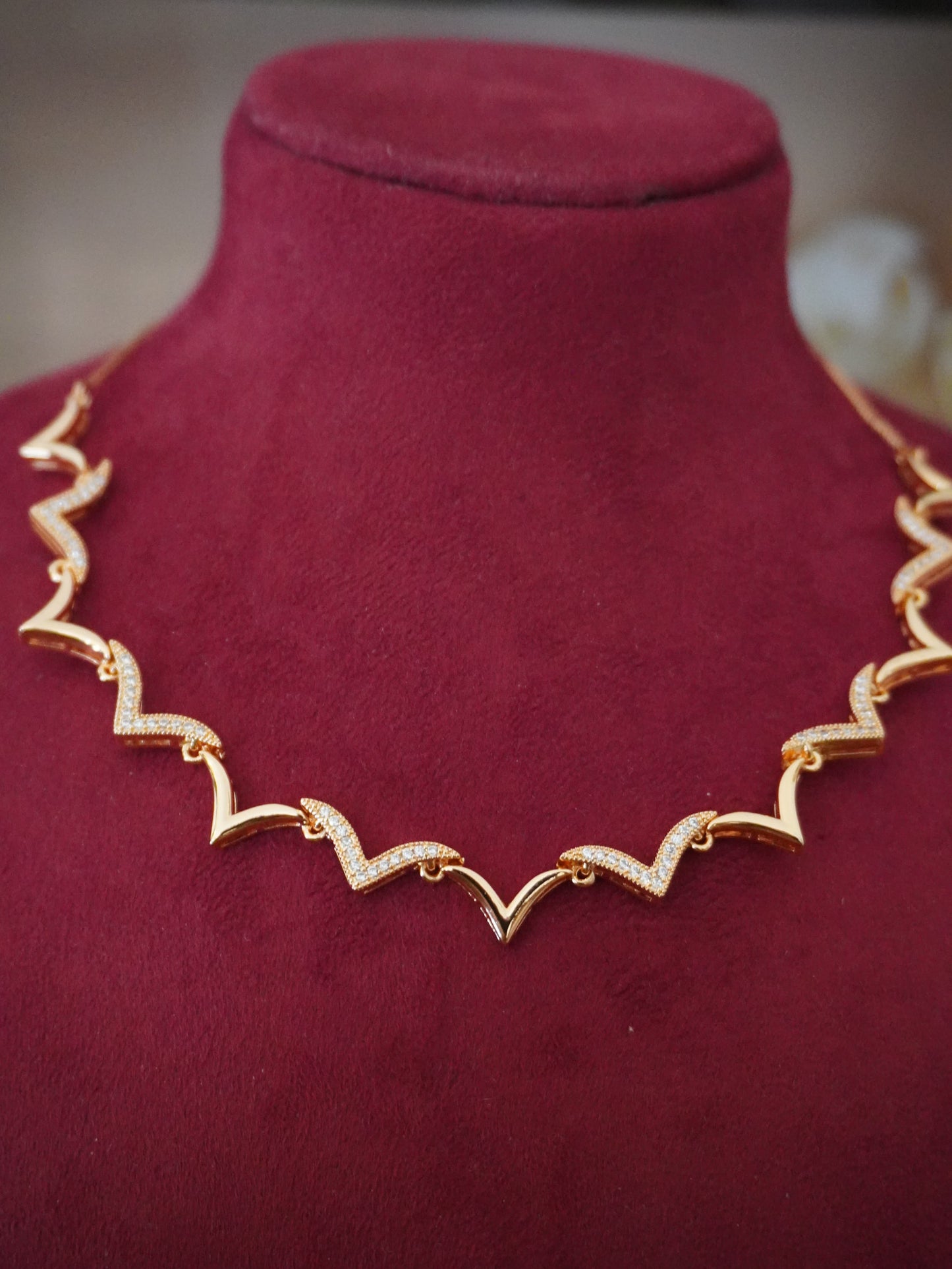 Tripti rose gold ad necklace