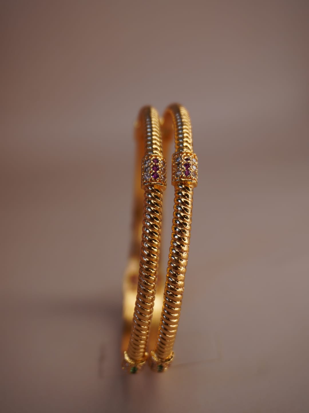 Twisted Design & Stone Embellishments Bangles
