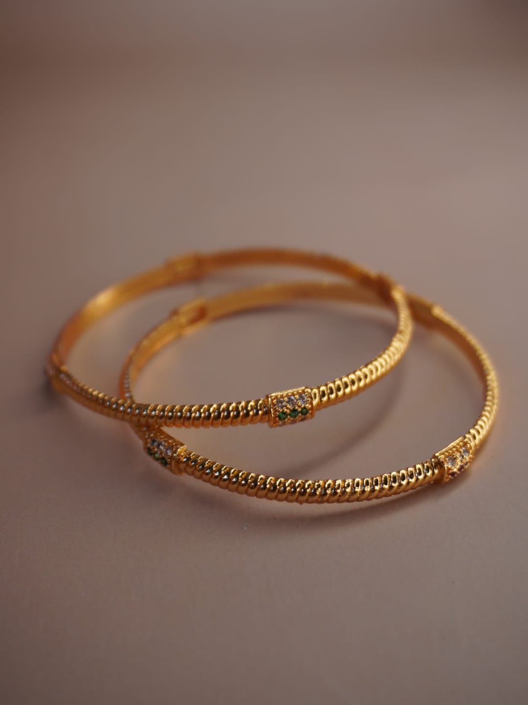 Twisted Design & Stone Embellishments Bangles