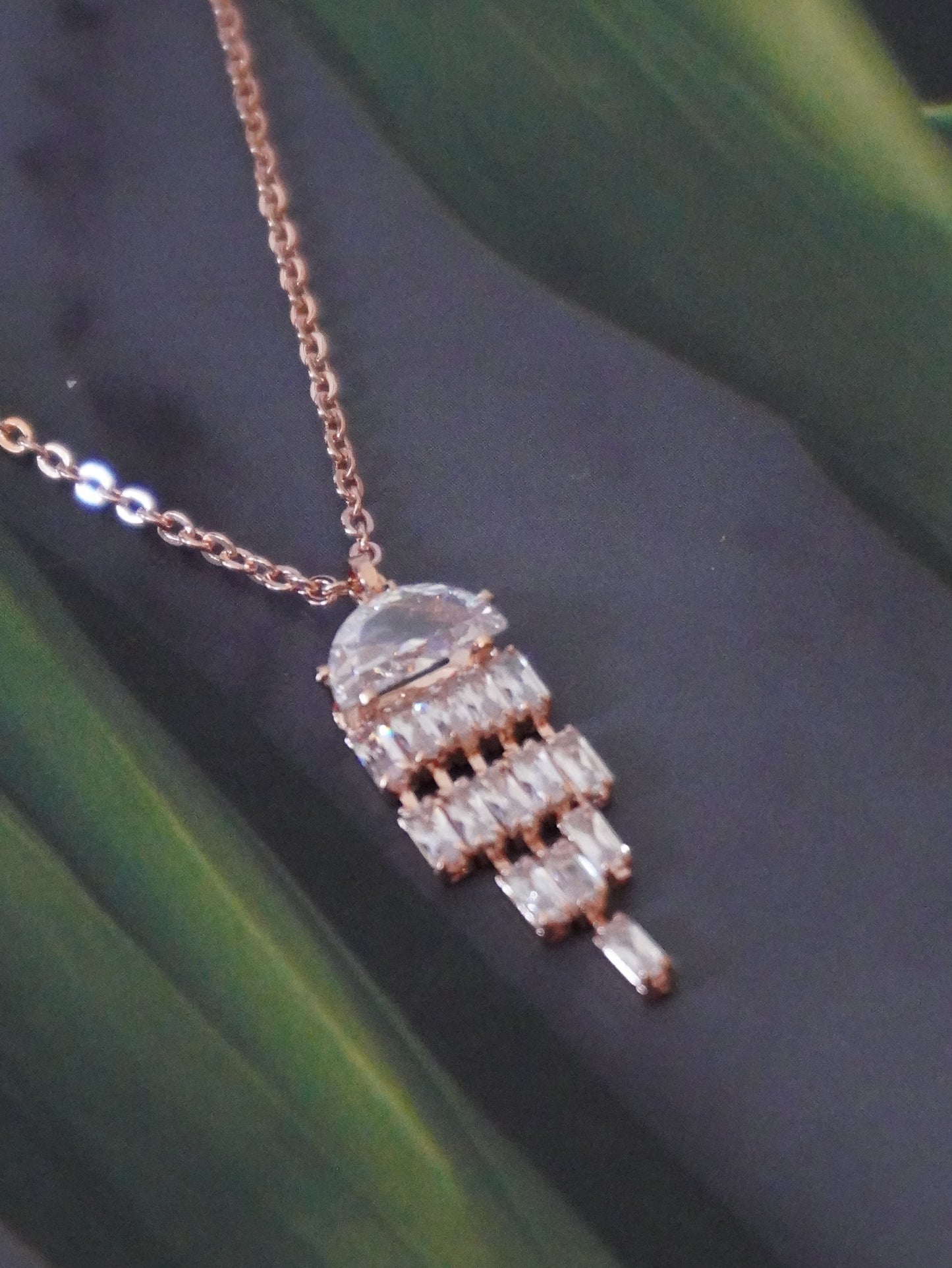 Veronica Geometric Rose Gold Pendant