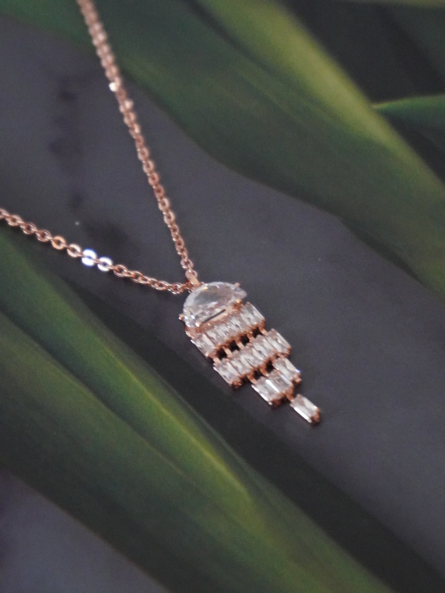 Veronica Geometric Rose Gold Pendant