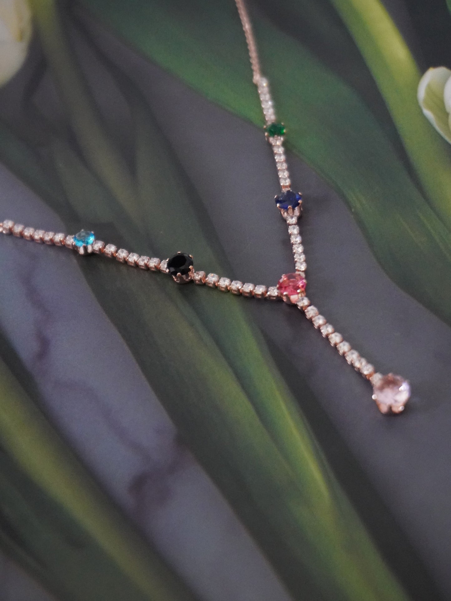 Victoria Stone Chain Pendant