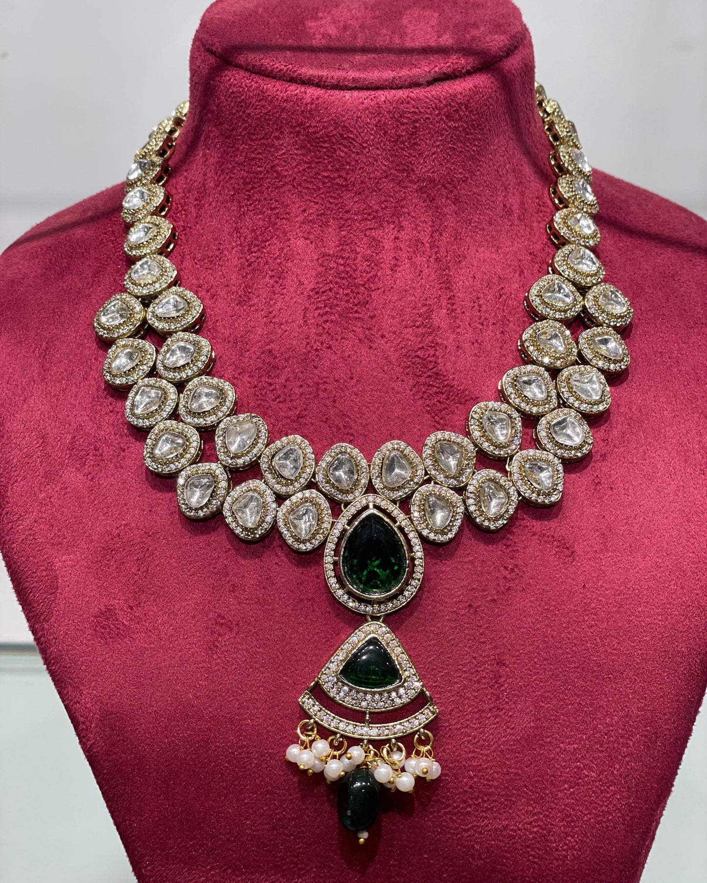 Ashi's Green Kundan Necklace K091
