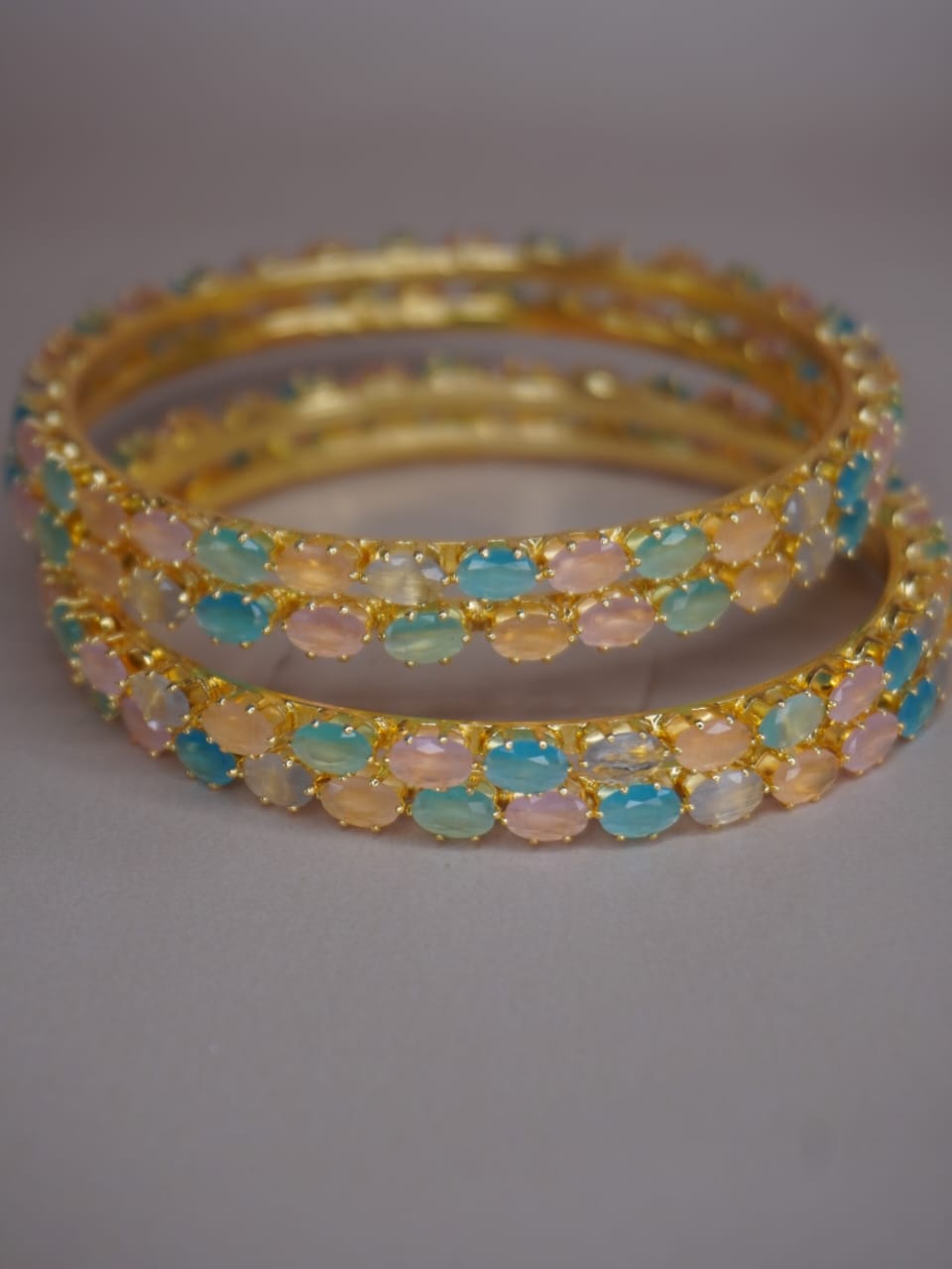 Abinaya Pastel Stones Bangles