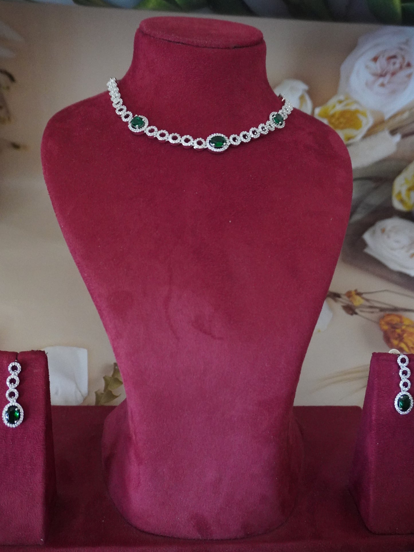Ziva green ad necklace