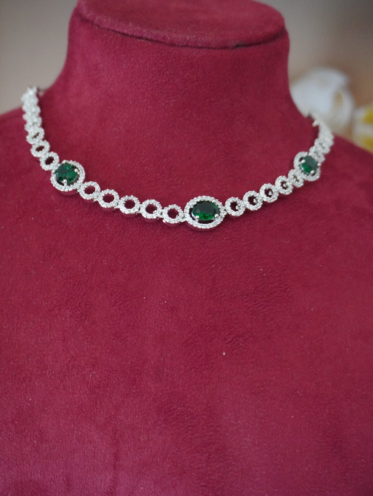 Ziva green ad necklace