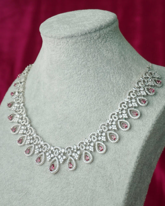 Beautiful Pink AD Stone Necklace
