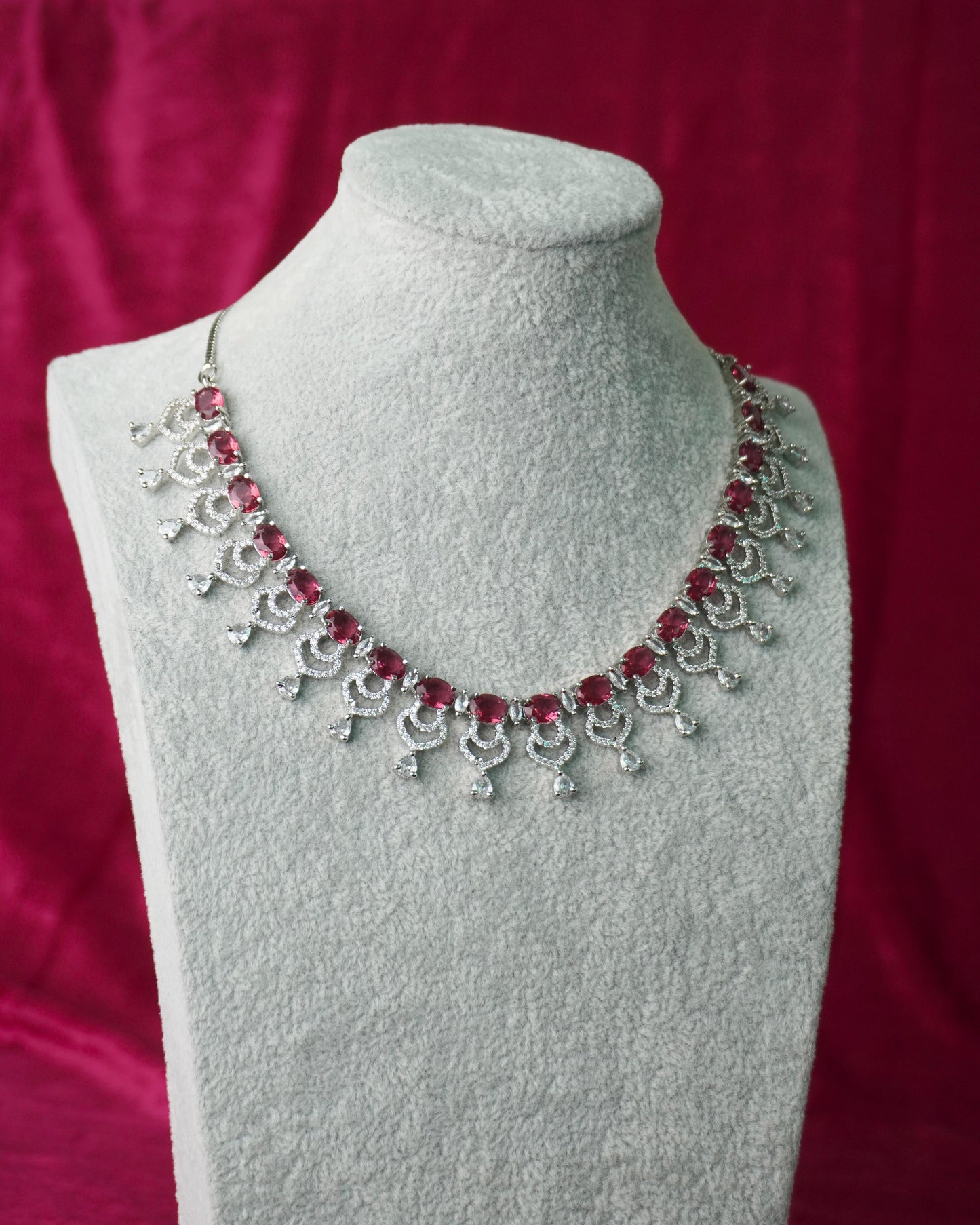designer pink ad necklace