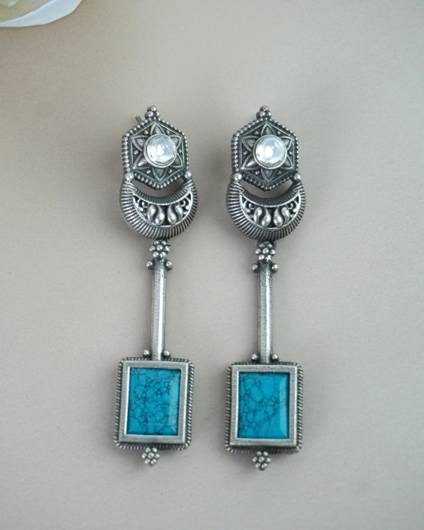 Turquoise Stone Dangler Earring E007