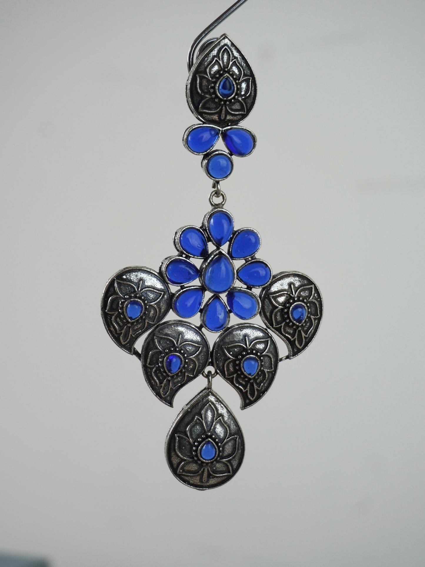 Blue Stone Long Earring E011