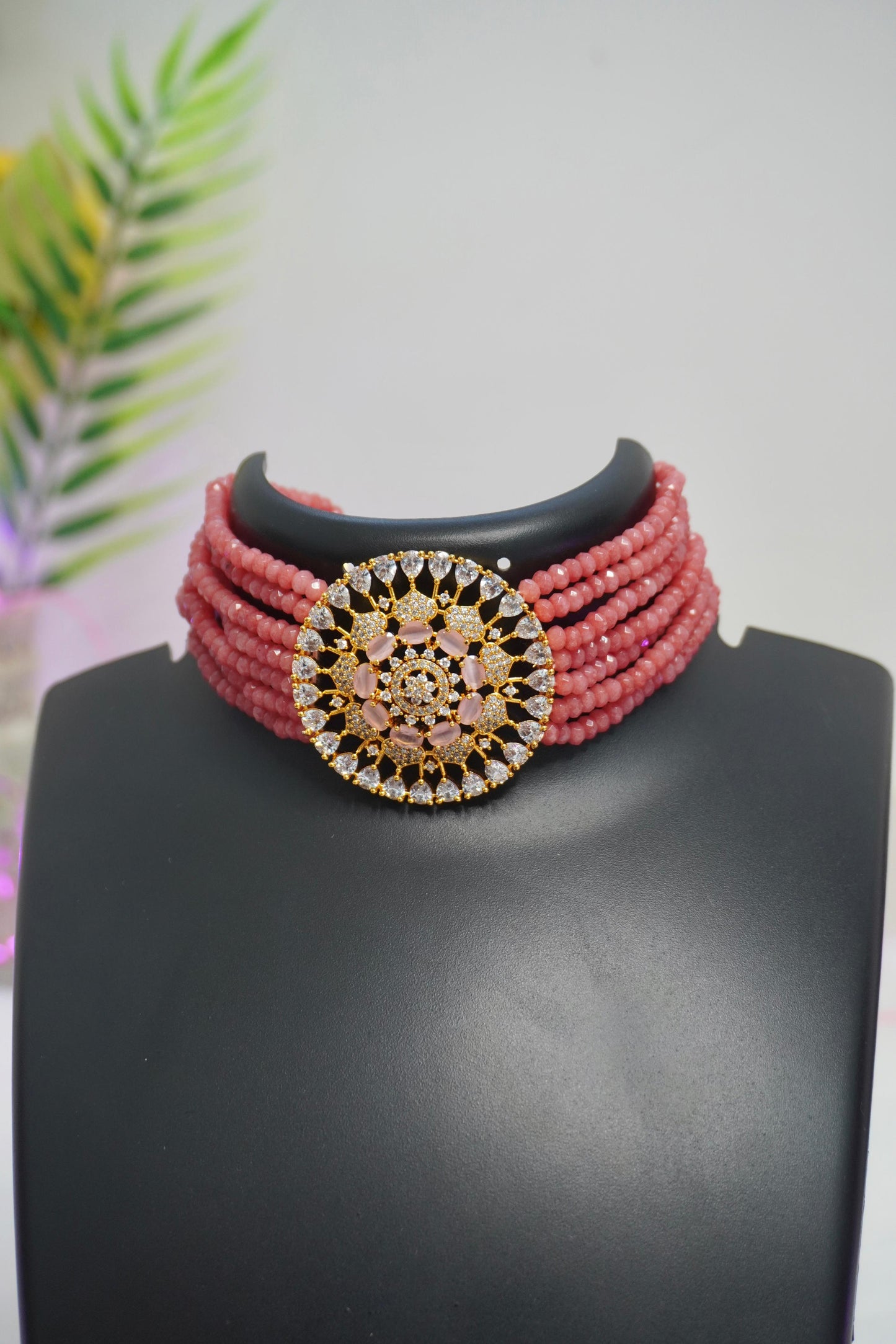 AD Stone Choker Necklace AD015