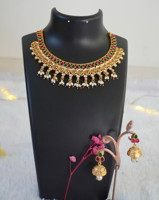 Antique Kundan Necklace Set AGK016