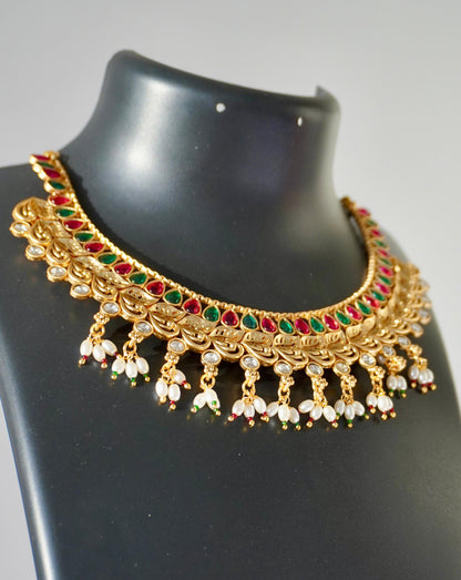 Antique Kundan Necklace Set AGK016