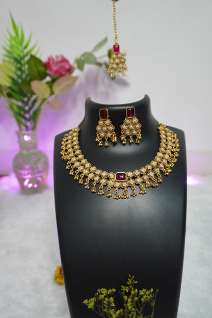 Meenakari Antique Gold Necklace AGM003