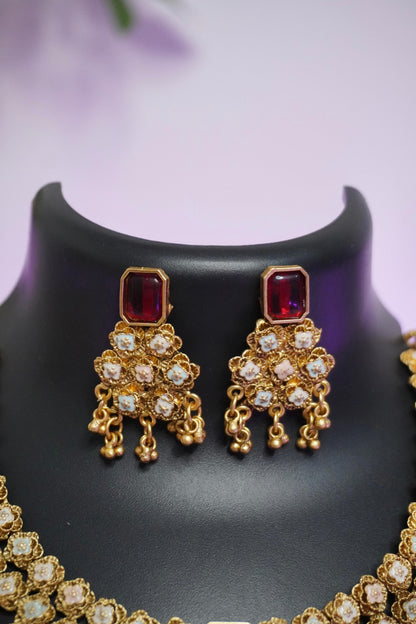 Meenakari Antique Gold Necklace AGM003