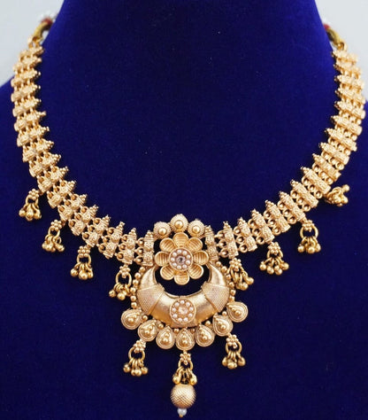 LUXUR Antique Gold Necklace Set