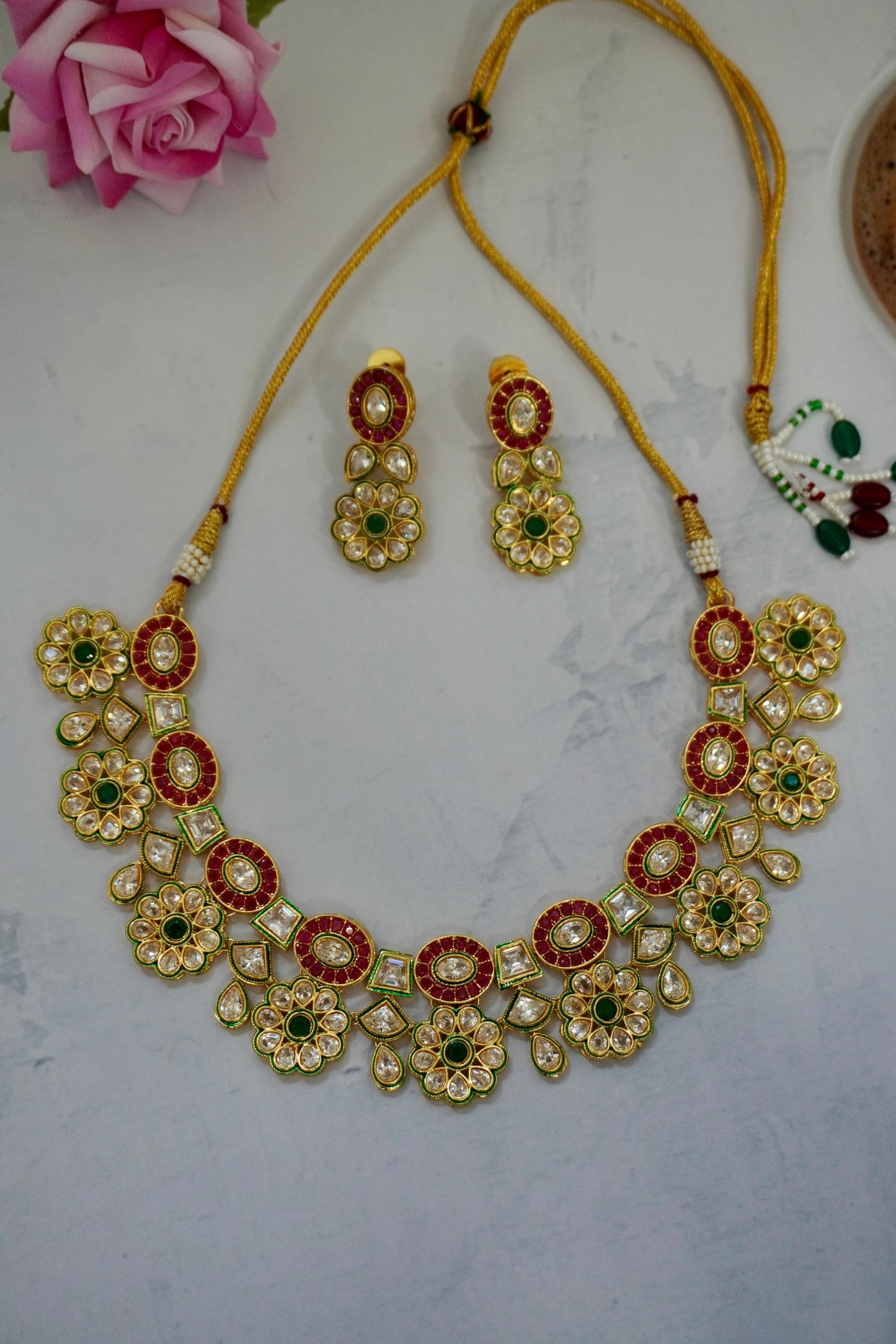 designer kundan necklace set