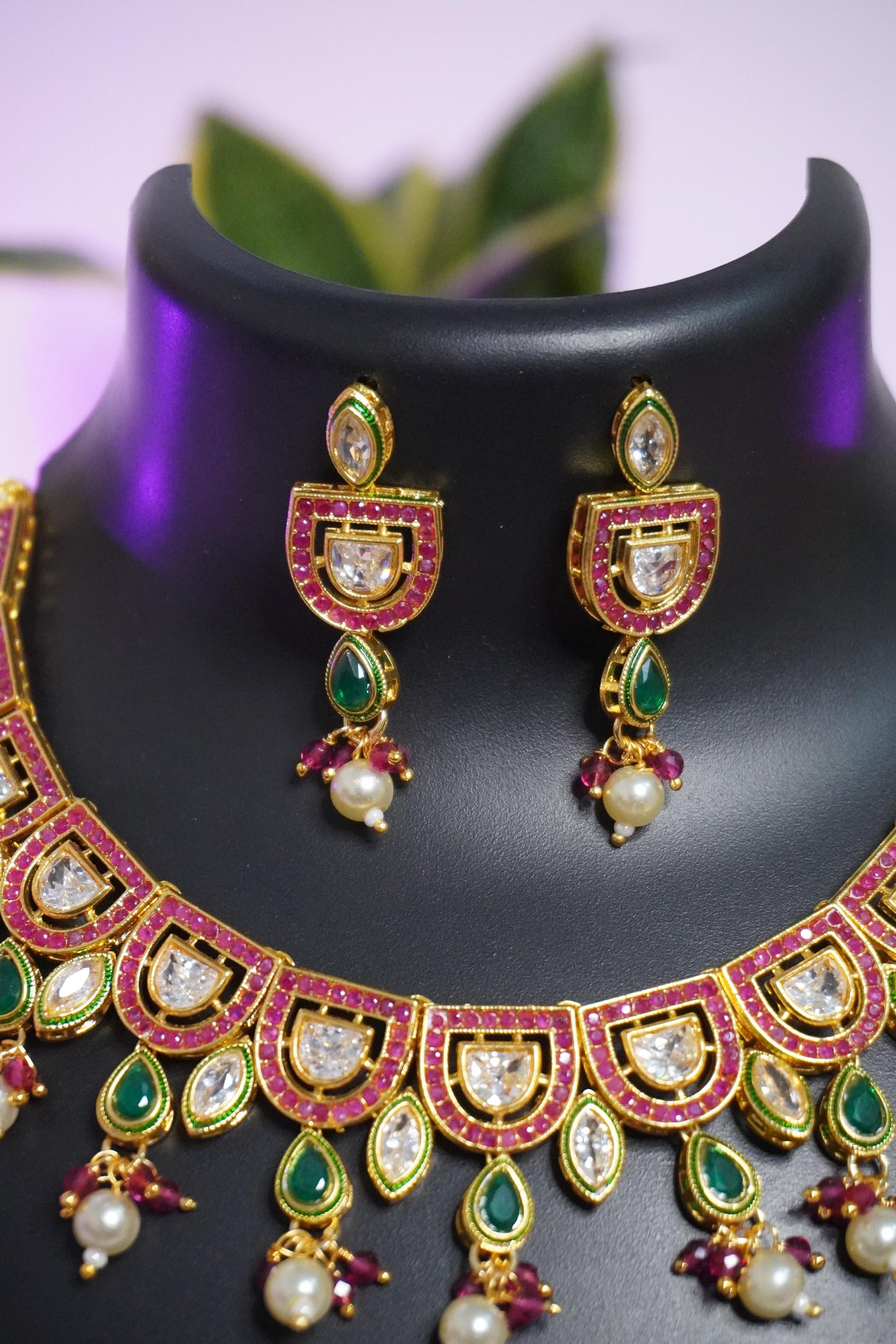 Gold Plated Kundan Necklace GPK007