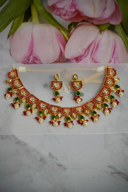 Gold Plated Kundan Necklace GPK007