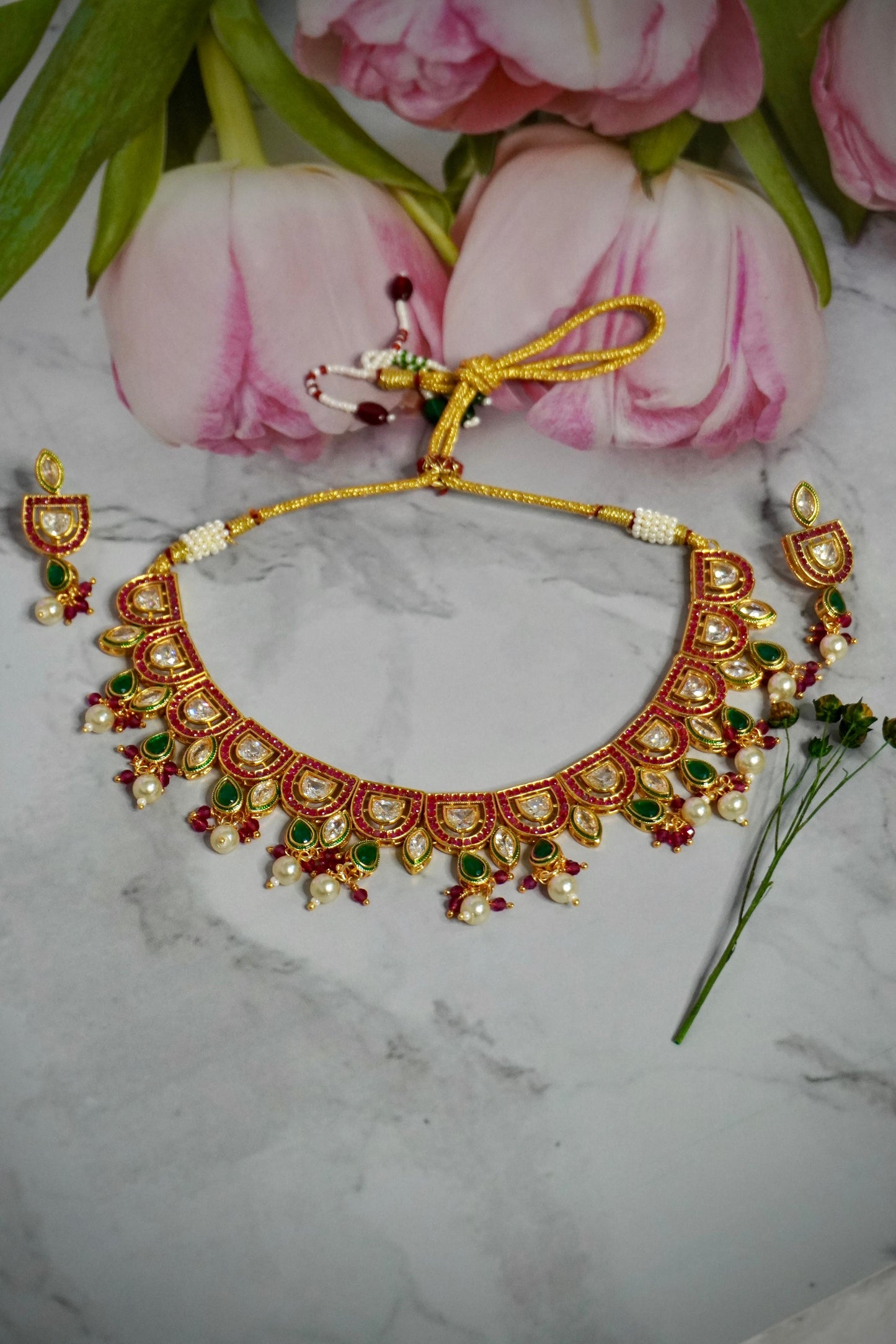 Gold Plated Kundan Necklace GPK007