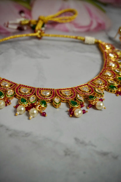 Gold Plated Kundan Necklace GPK007