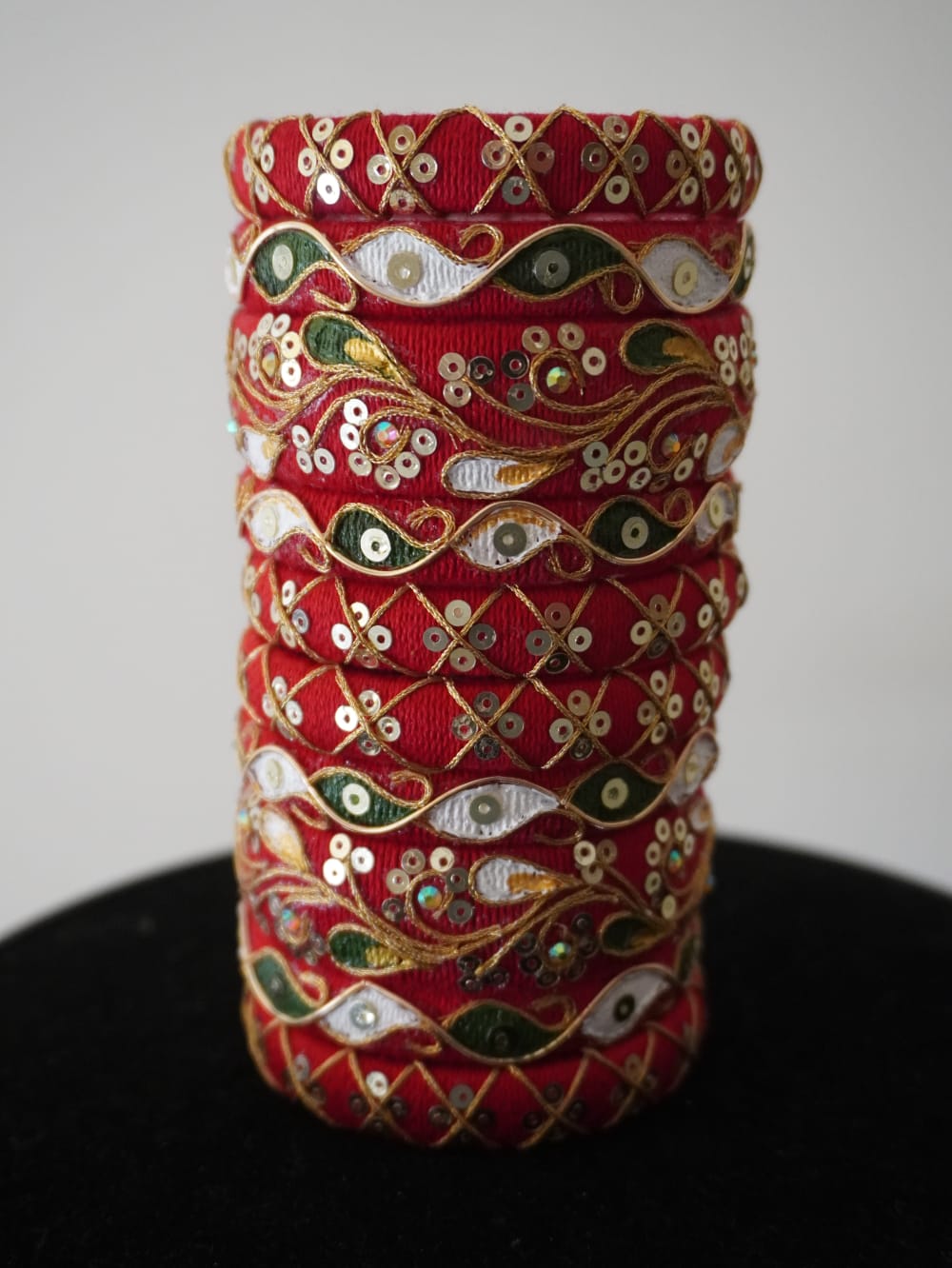 Sneha Golden Work Red Thread Bangles