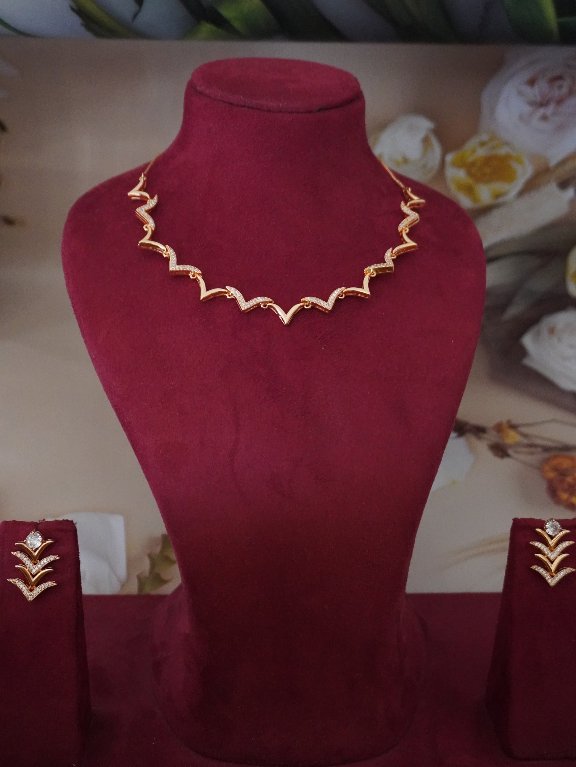 Tripti  rose gold ad necklace