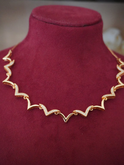 Tripti  rose gold ad necklace