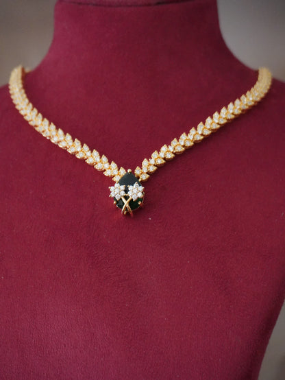 Victoria  green emerald ad necklace