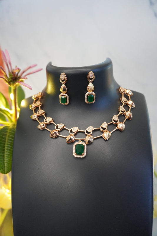 gold plated ad necklace set