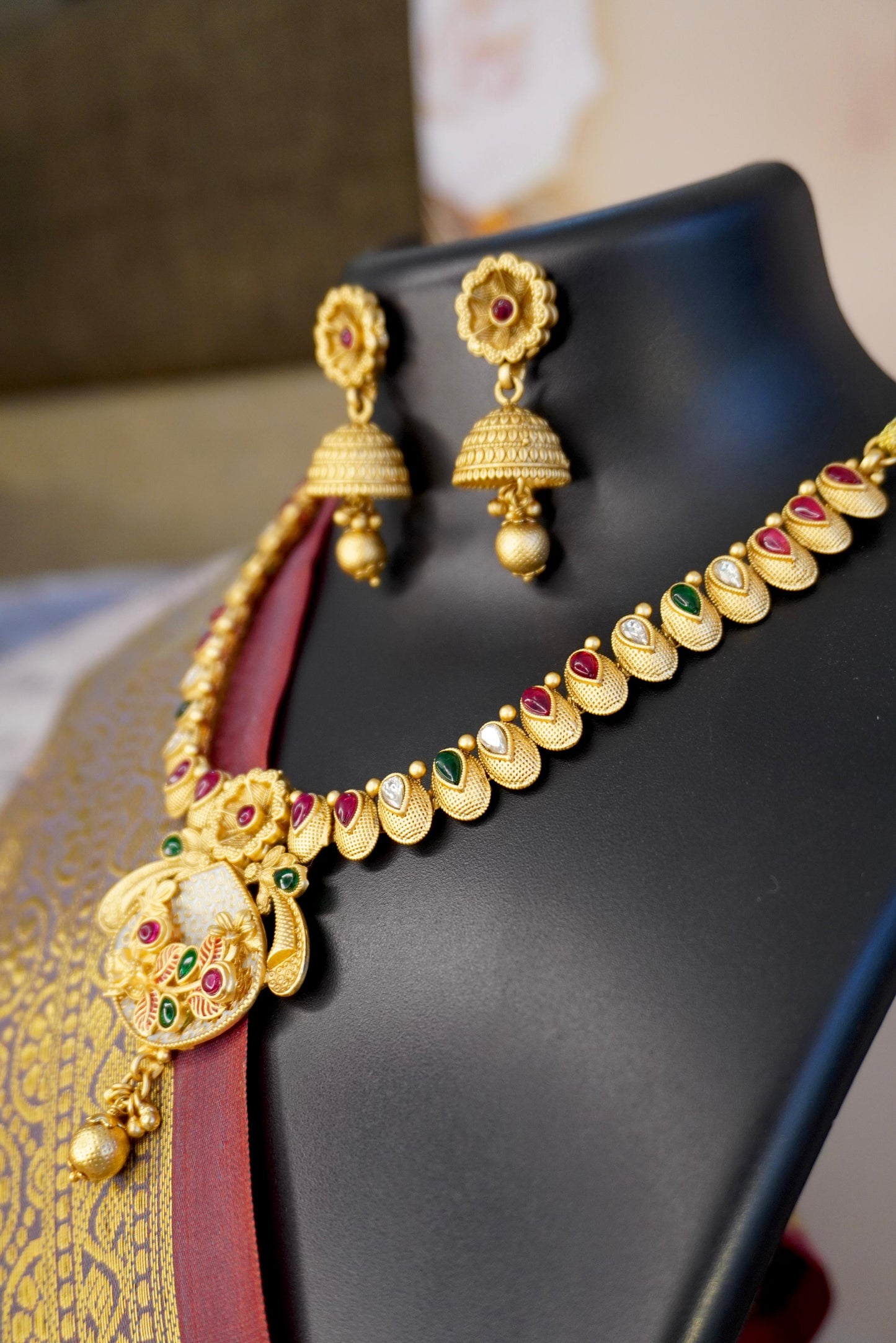 meenakari antique necklace set