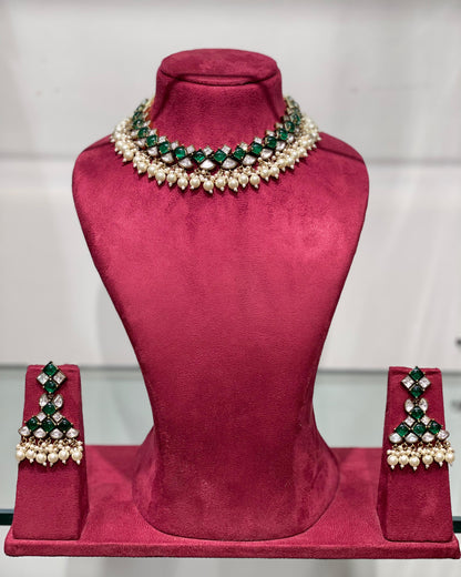 Green Kundan Choker Necklace