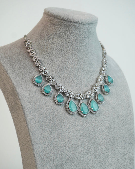 pastel blue ad stone necklace