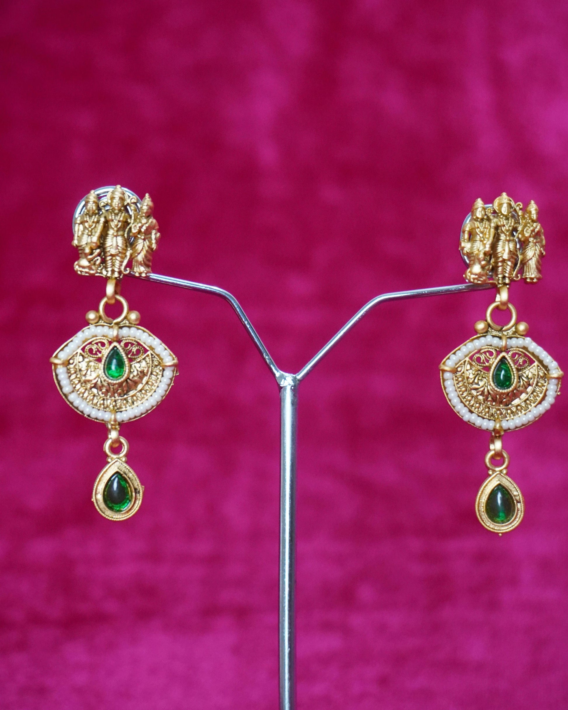 antique gold temple earrings