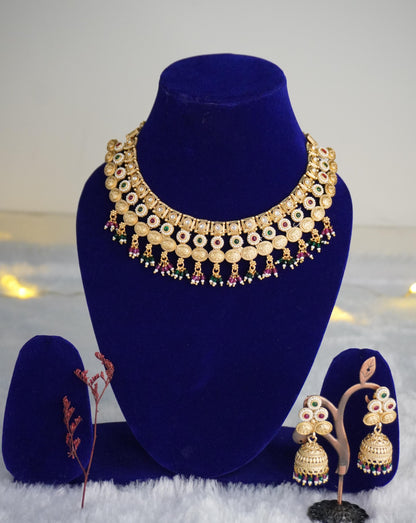 Antique Kundan Necklace Set AGK019