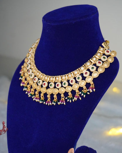 Antique Kundan Necklace Set AGK019