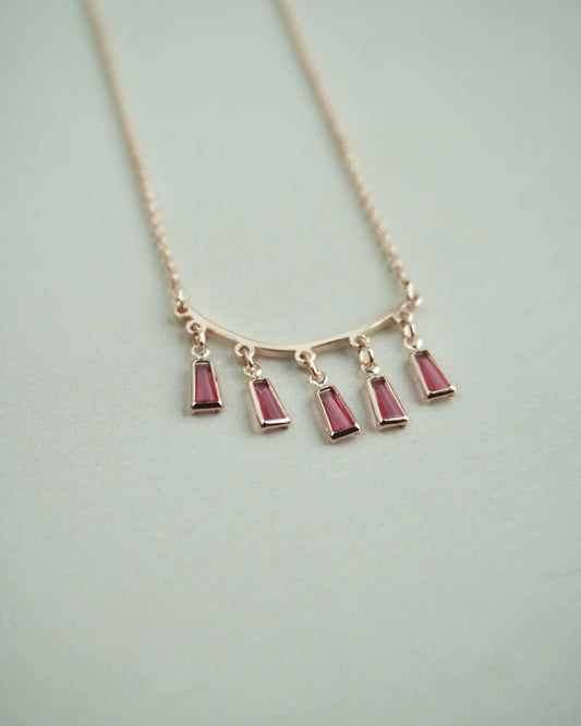 Rose Gold Pink Pendant Chain C007