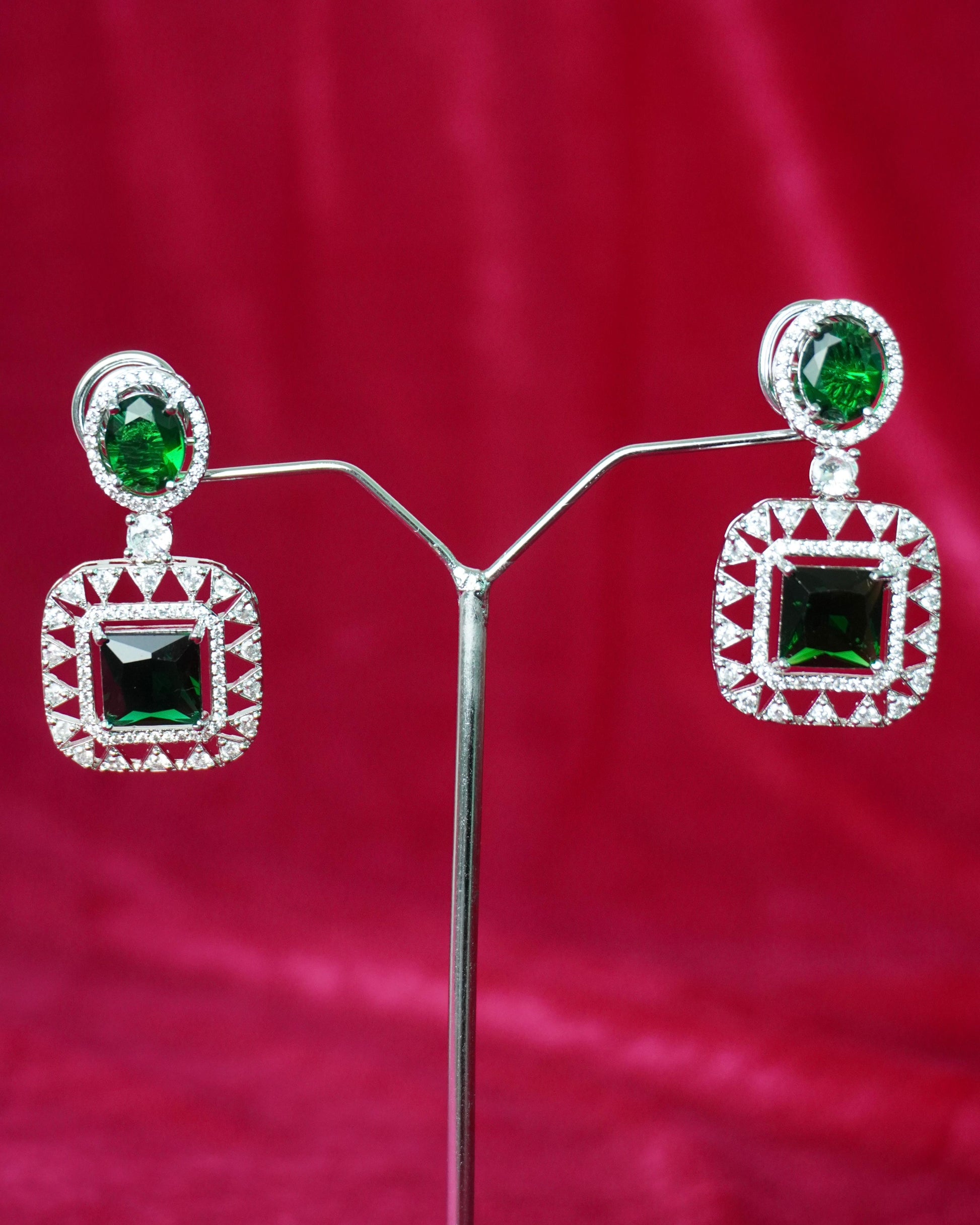 green ad earrings