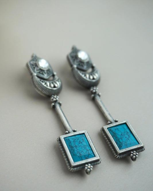 Turquoise Stone Dangler Earring E007