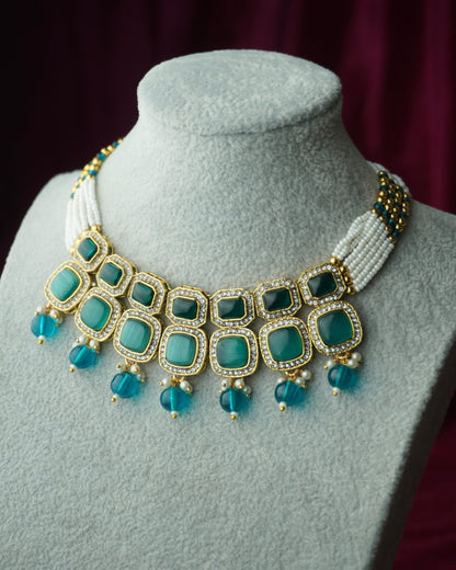 blue kundan necklace